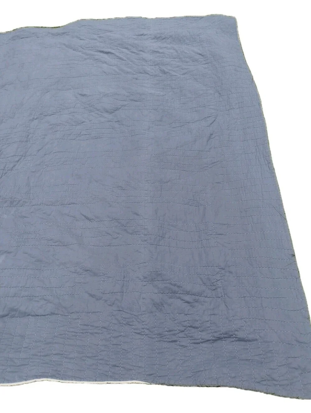 Woolrich Full Queen Quilt Blue Patchwork Plaid Reversible Cotton Farmhouse